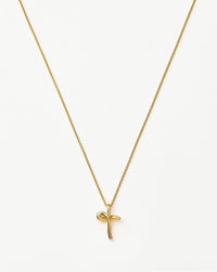 Curly Molten Mini Initial Necklace - T | 18ct Gold Vermeil Necklaces Missoma 