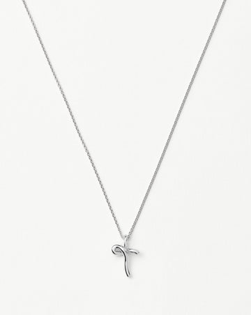 Curly Molten Mini Initial Necklace - T | Sterling Silver Necklaces Missoma 