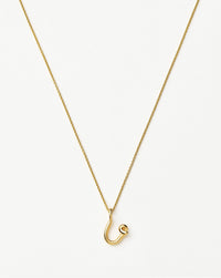 Curly Molten Mini Initial Necklace - U | 18ct Gold Vermeil Necklaces Missoma 