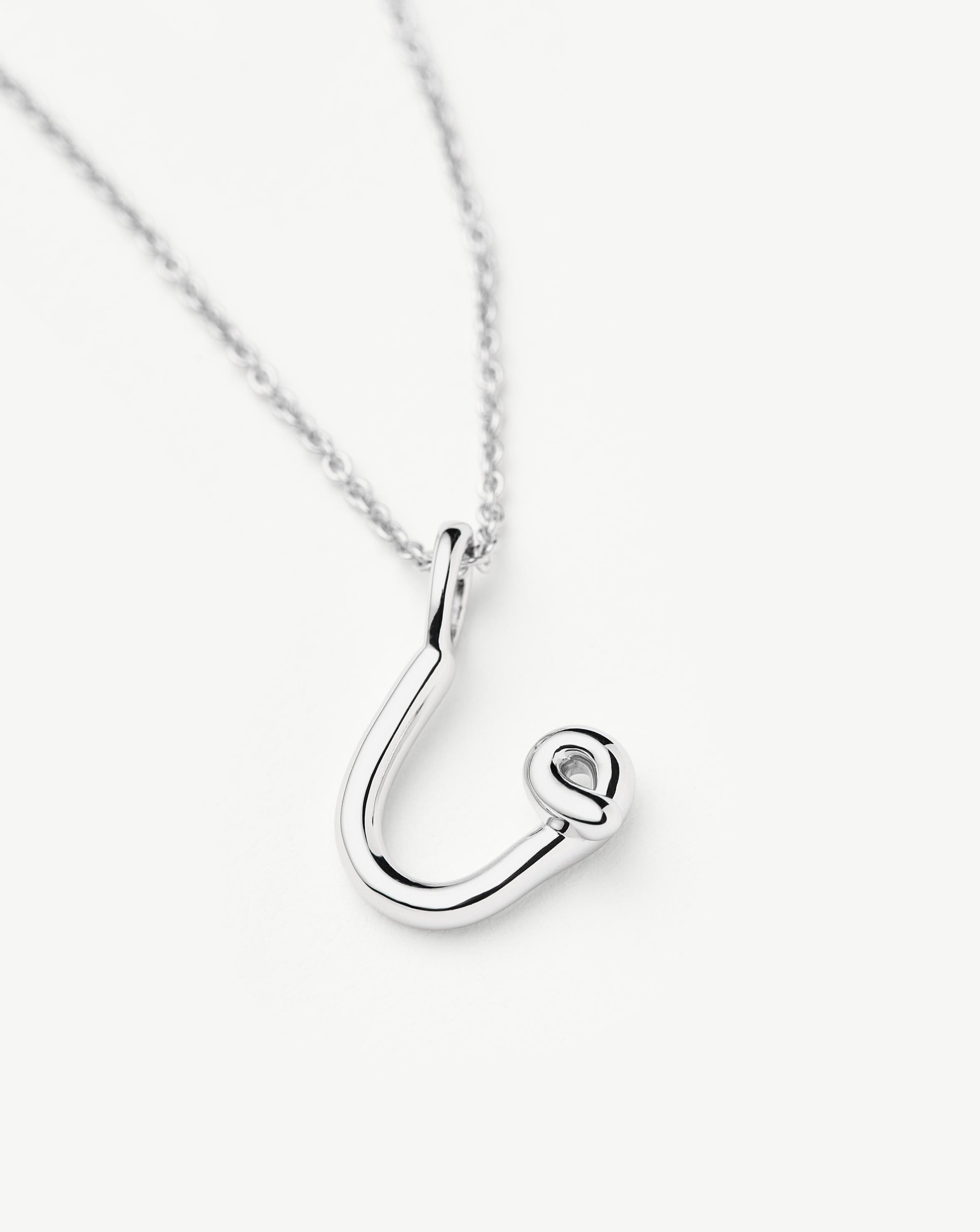 Curly Molten Mini Initial Necklace - U | Sterling Silver Necklaces Missoma 