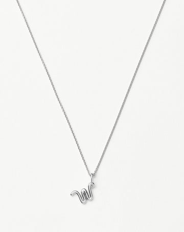 Curly Molten Mini Initial Necklace - W | Sterling Silver Necklaces Missoma 