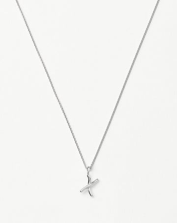 Curly Molten Mini Initial Necklace - X | Sterling Silver Necklaces Missoma 