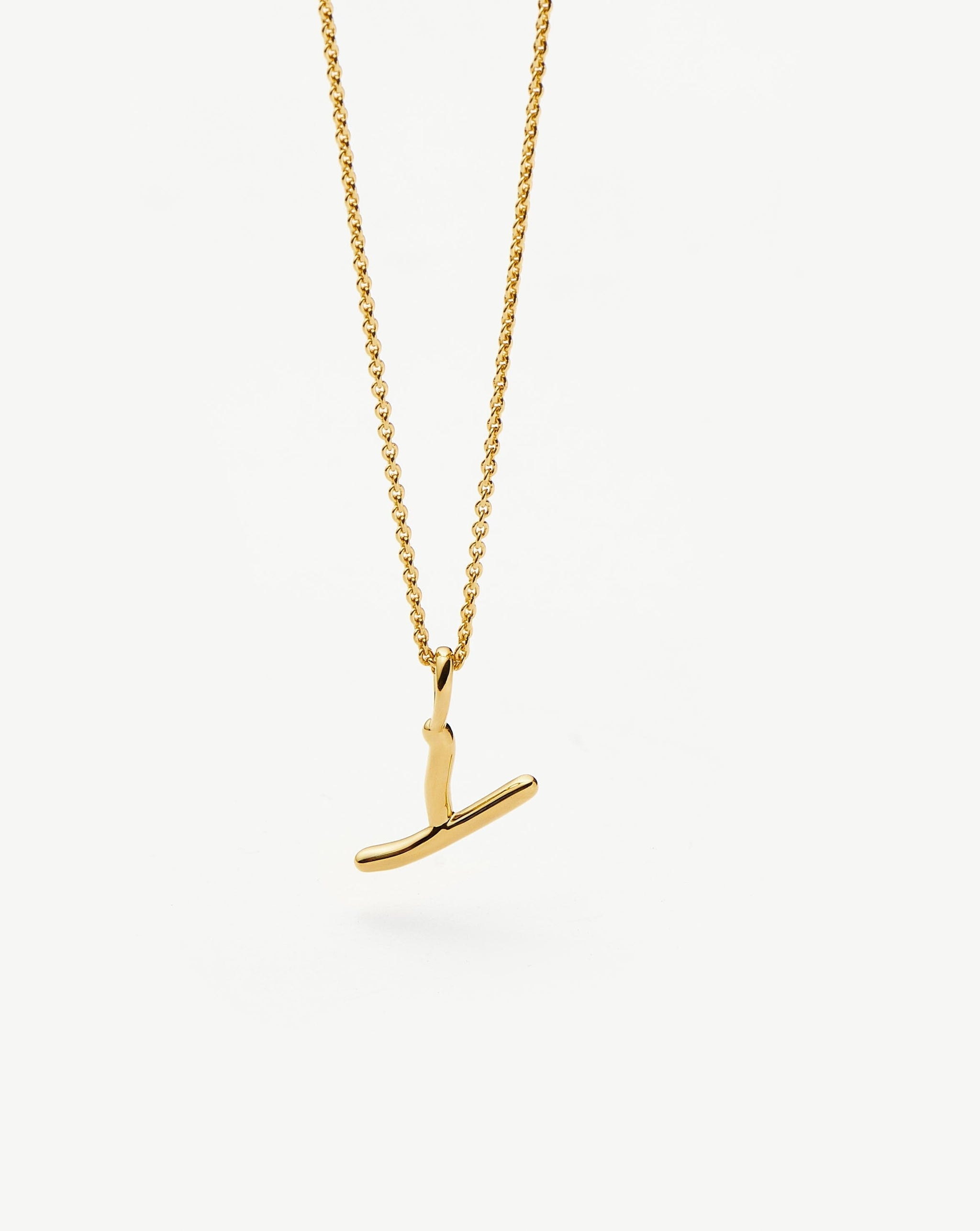 Curly Molten Mini Initial Necklace - Y | 18ct Gold Vermeil Necklaces Missoma 