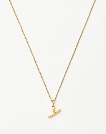 Curly Molten Mini Initial Necklace - Y | 18ct Gold Vermeil Necklaces Missoma 