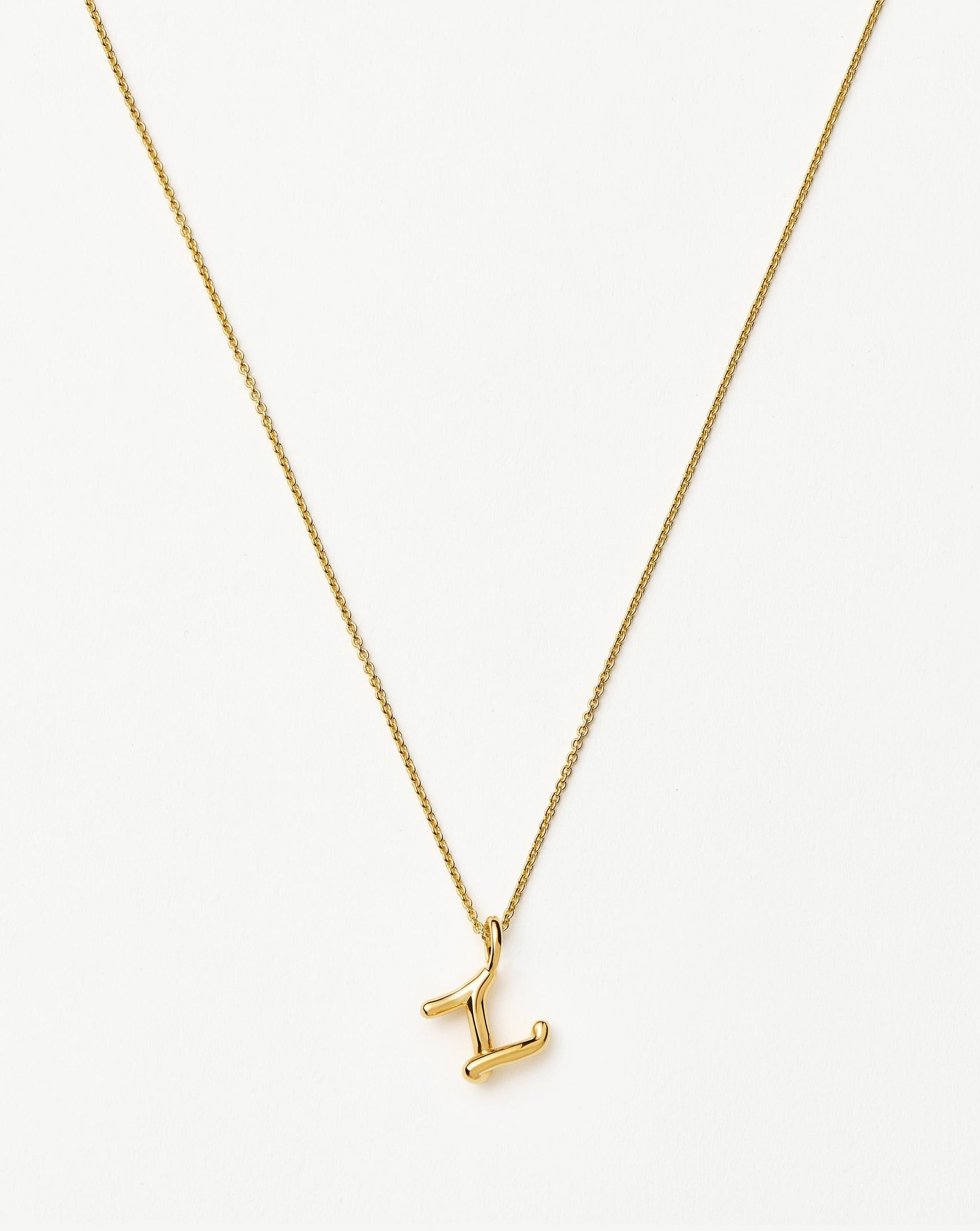 Curly Molten Mini Initial Necklace - Z | 18ct Gold Vermeil Necklaces Missoma 