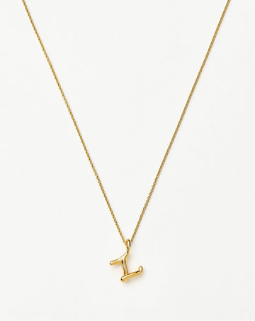 Curly Molten Mini Initial Necklace - Z | 18ct Gold Vermeil Necklaces Missoma 