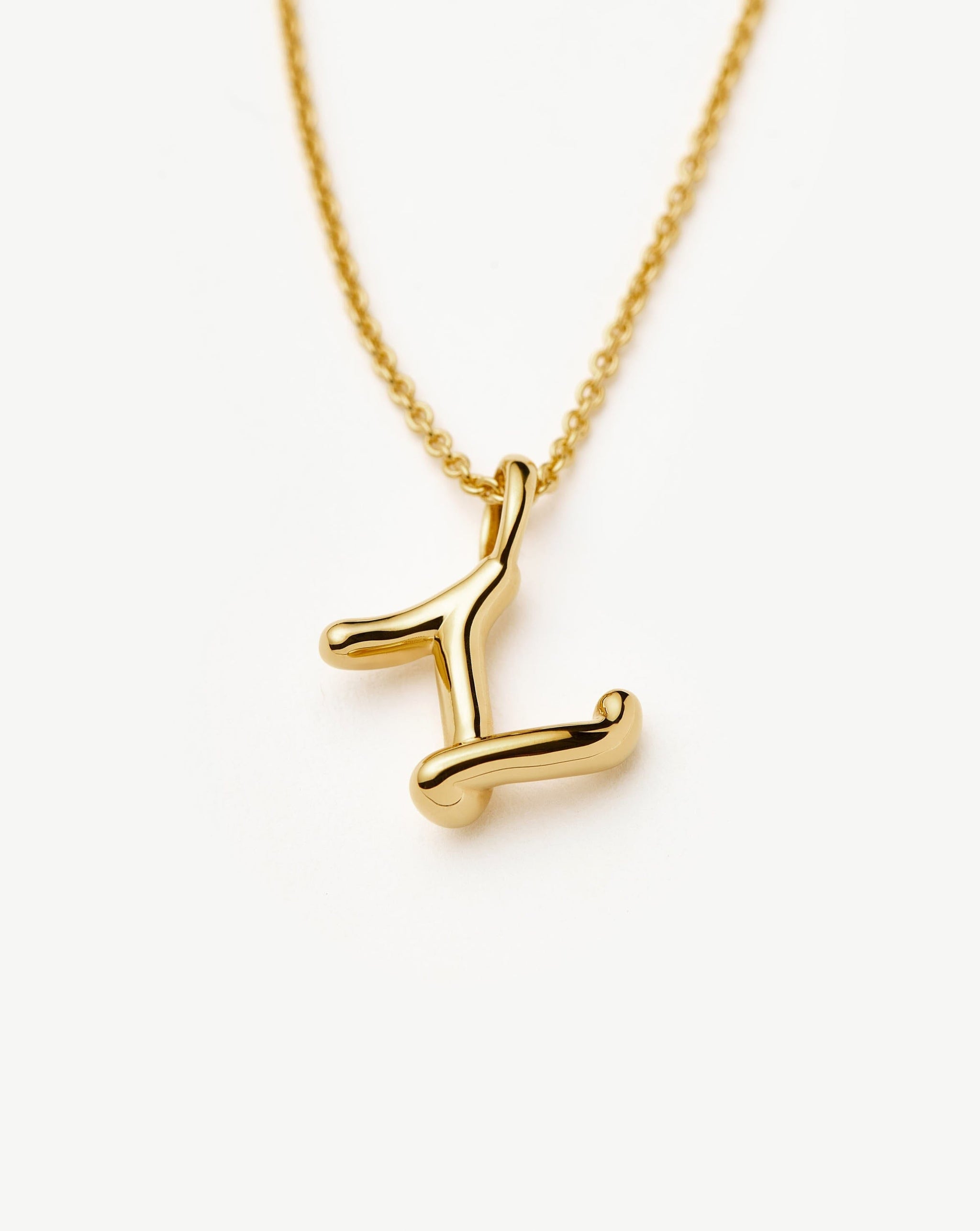 Curly Molten Mini Initial Necklace - Z | 18ct Gold Vermeil Necklaces Missoma 