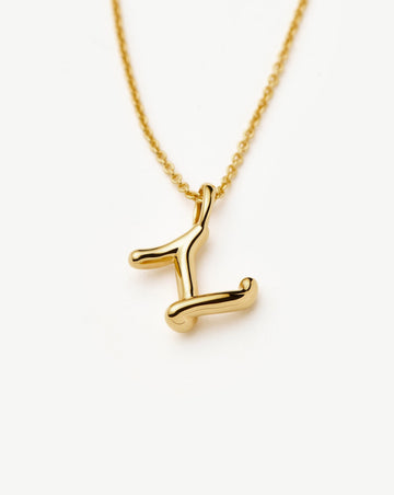 Curly Molten Mini Initial Necklace - Z | 18ct Gold Vermeil Necklaces Missoma 