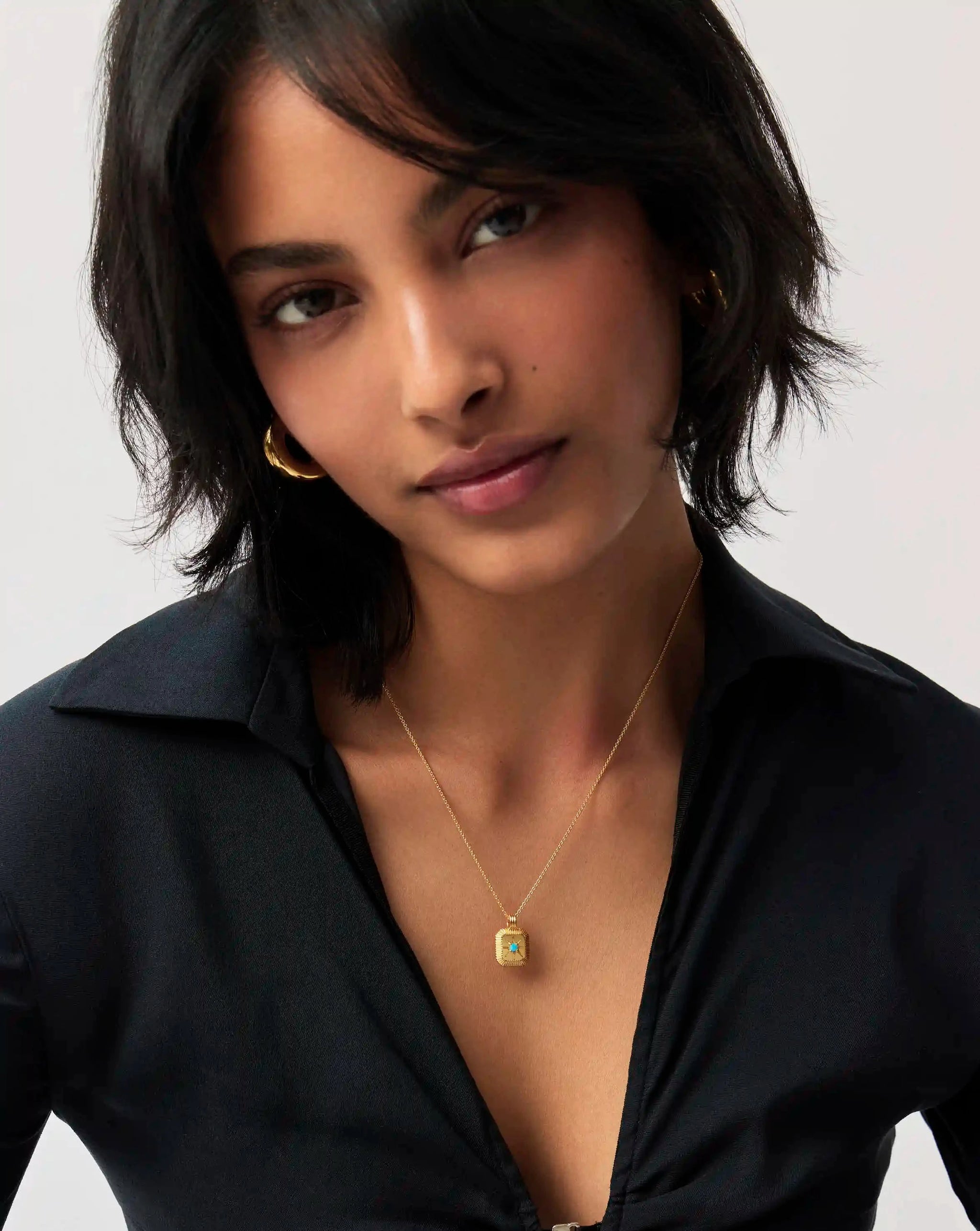 December Birthstone Pendant Necklace | 18ct Gold Vermeil/Dyed Turquoise Magnesite Necklaces Missoma 
