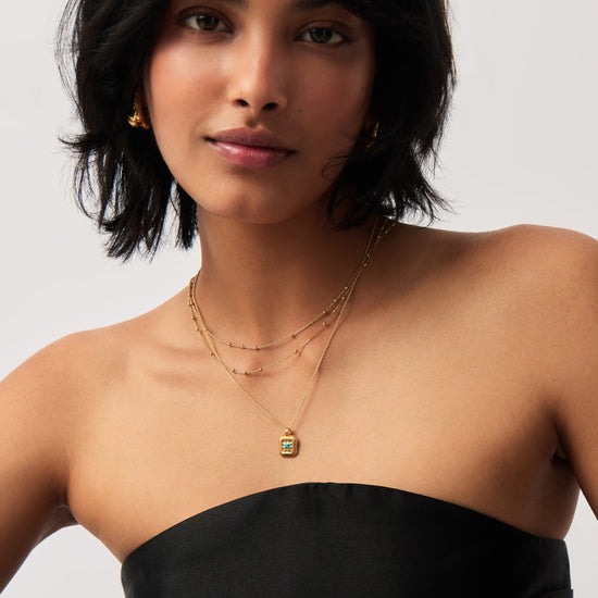 December Birthstone Pendant Necklace | 18ct Gold Vermeil/Dyed Turquoise Magnesite Necklaces Missoma 