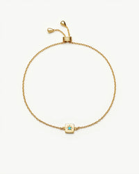 December Birthstone Slider Bracelet | 18ct Gold Plated/Dyed Turquoise Magnesite Bracelets Missoma 