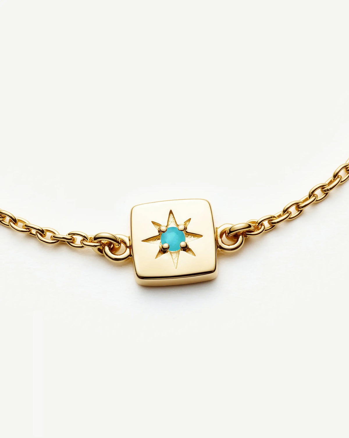 December Birthstone Slider Bracelet | 18ct Gold Plated/Dyed Turquoise Magnesite Bracelets Missoma 