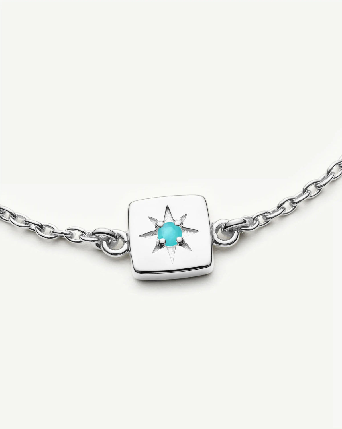 December Birthstone Slider Bracelet | Silver Plated/Dyed Turquoise Magnesite Bracelets Missoma 