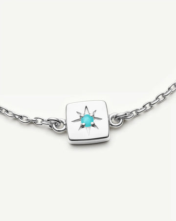 December Birthstone Slider Bracelet | Silver Plated/Dyed Turquoise Magnesite Bracelets Missoma 