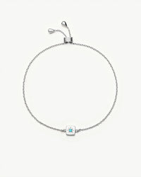 December Birthstone Slider Bracelet | Silver Plated/Dyed Turquoise Magnesite Bracelets Missoma 