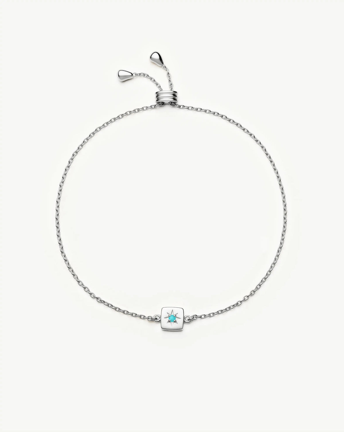 December Birthstone Slider Bracelet | Silver Plated/Dyed Turquoise Magnesite Bracelets Missoma 