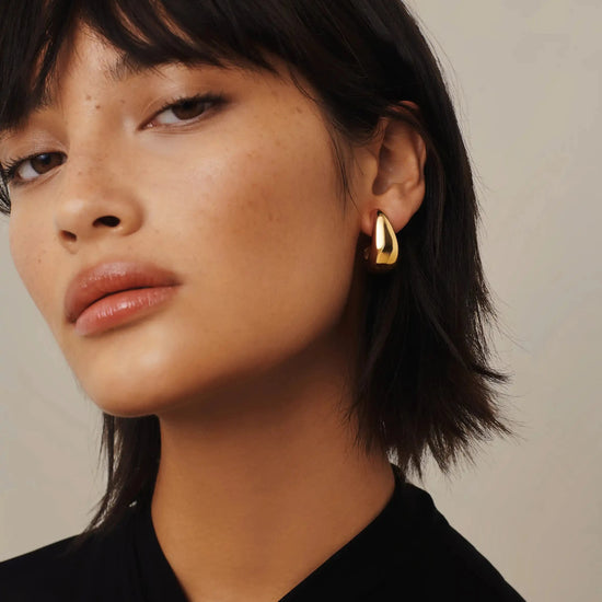 Dome Medium Hoop Earrings | 18ct Gold Plated Earrings Missoma 
