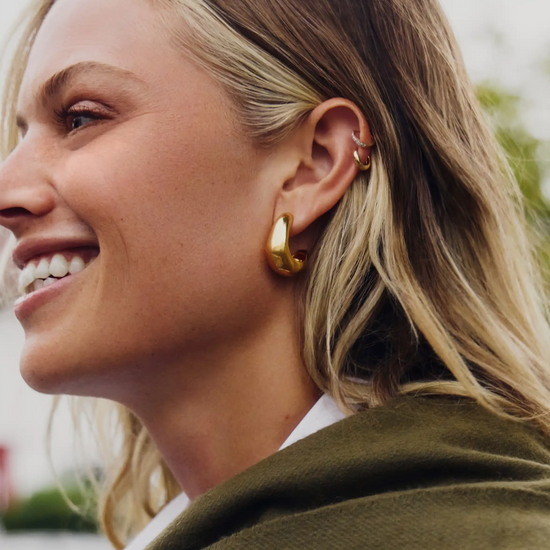 Dome Medium Hoop Earrings | 18ct Gold Plated Earrings Missoma 
