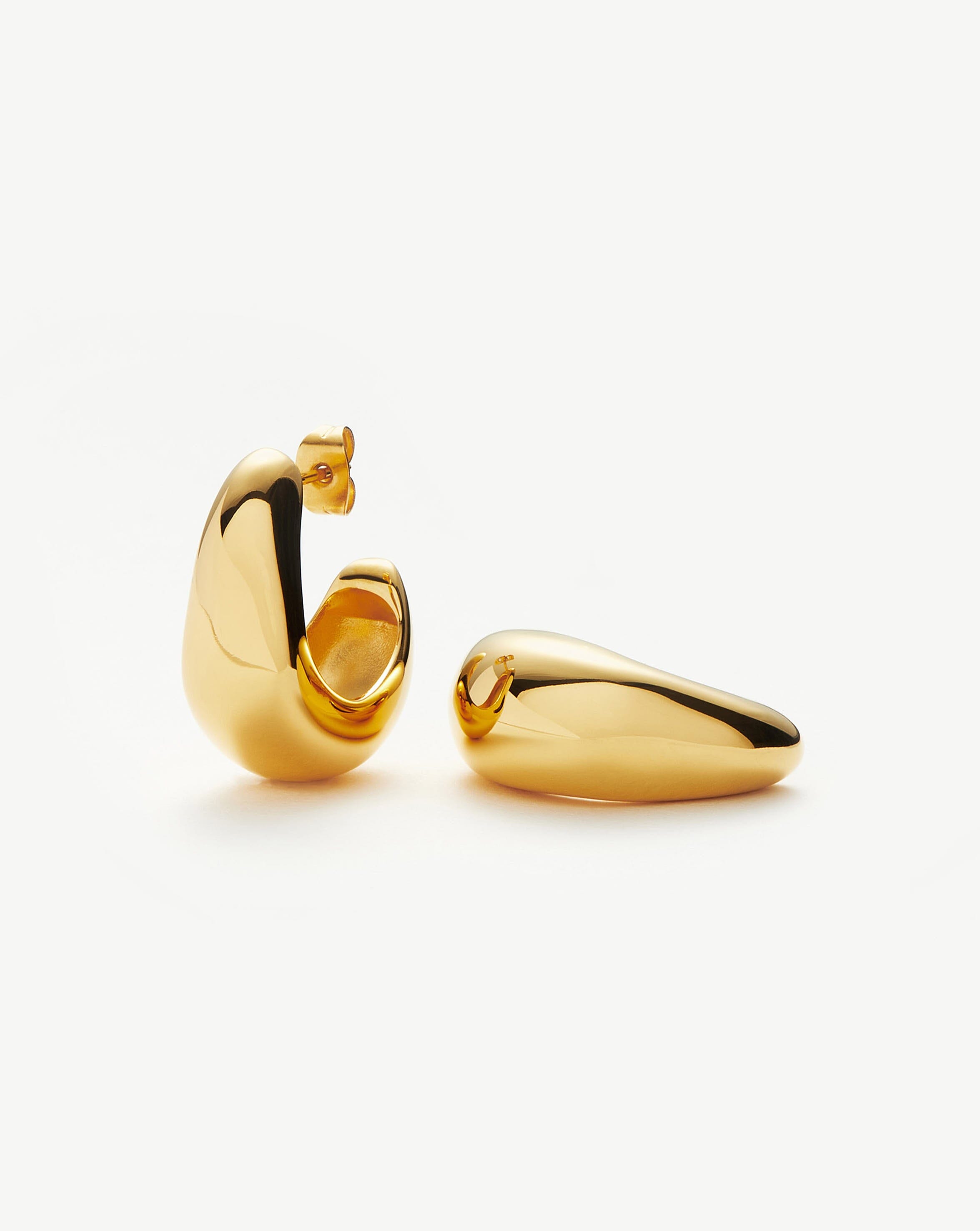 Dome Medium Hoop Earrings | 18ct Gold Plated Earrings Missoma 