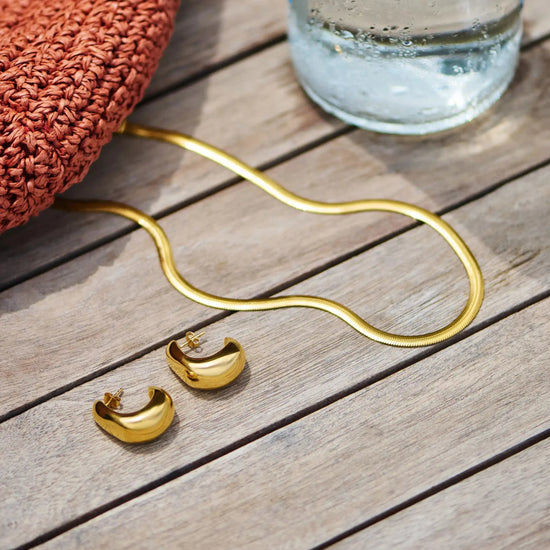 Dome Medium Hoop Earrings | 18ct Gold Plated Earrings Missoma 