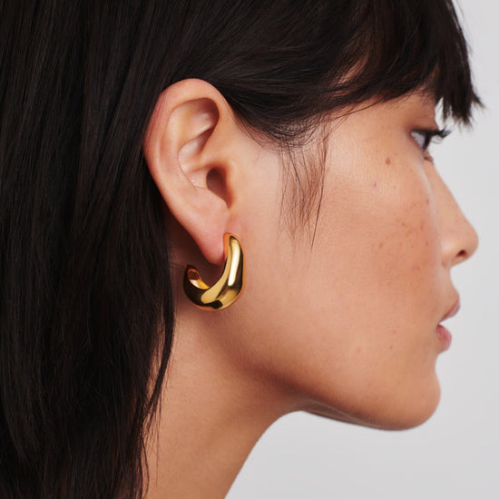 Dome Medium Hoop Earrings | 18ct Gold Plated Earrings Missoma 