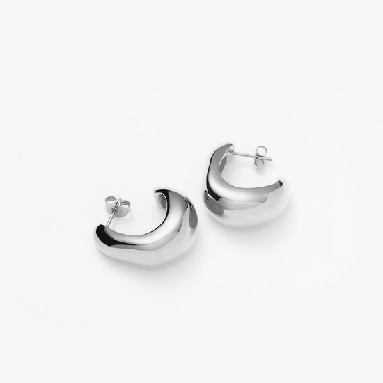 Dome Medium Hoop Earrings | Silver Plated Earrings Missoma 