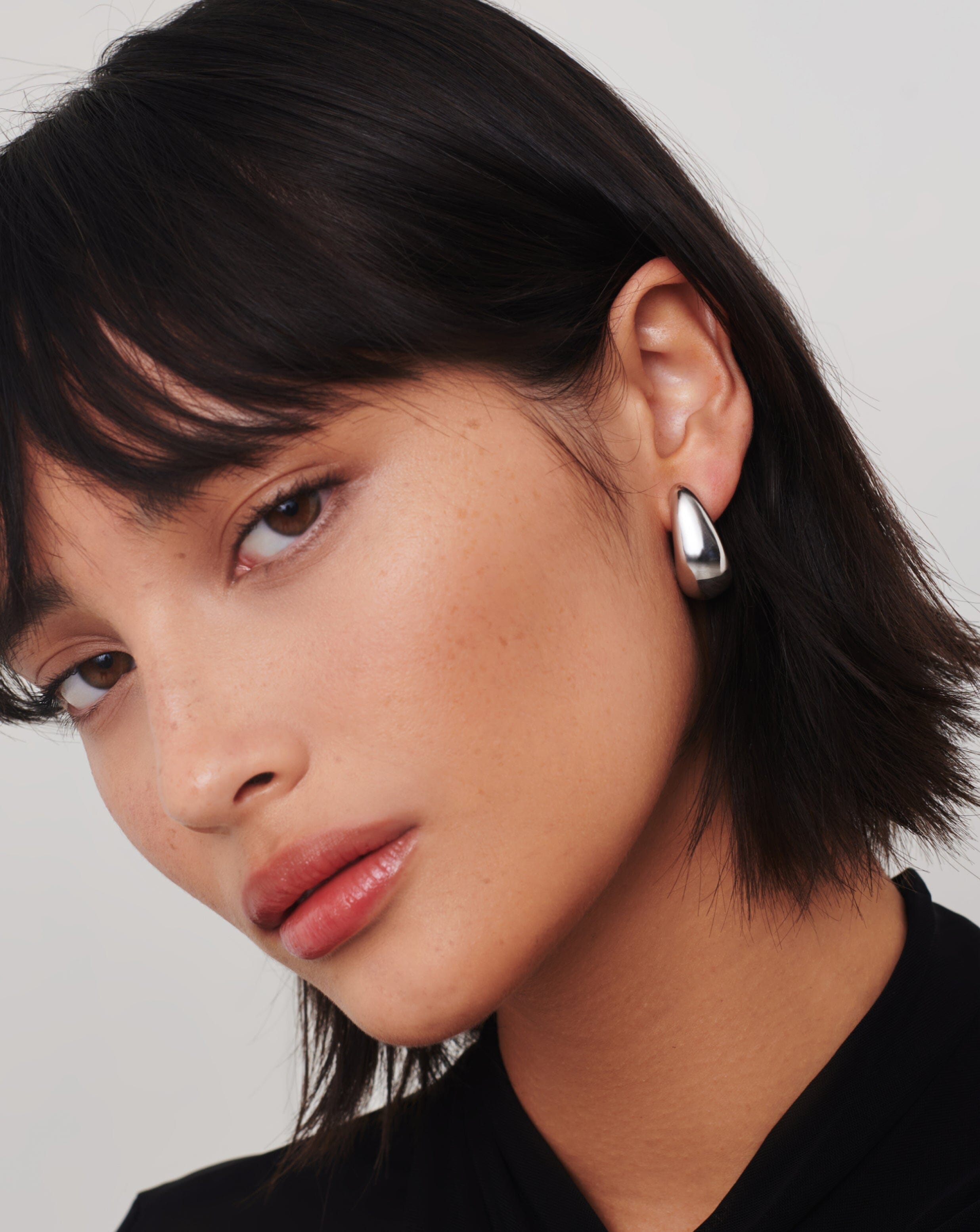 Dome Medium Hoop Earrings | Silver Plated Earrings Missoma 