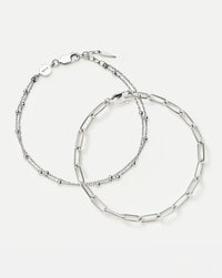 Double Chain & Mini Paperclip Bracelet Set | Sterling Silver/Silver Plated Bracelets Missoma 