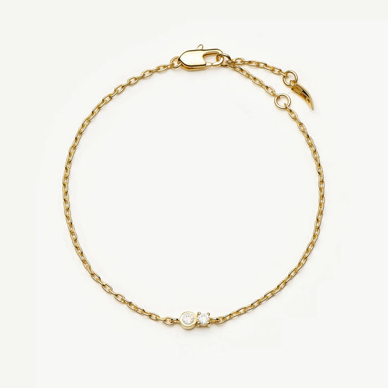 Duo Stone Chain Bracelet | 18ct Gold Plated/Cubic Zirconia Bracelets Missoma 