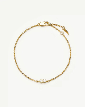 Duo Stone Chain Bracelet | 18ct Gold Plated/Cubic Zirconia Bracelets Missoma 