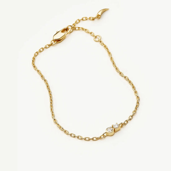 Duo Stone Chain Bracelet | 18ct Gold Plated/Cubic Zirconia Bracelets Missoma 