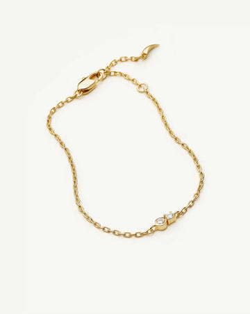 Duo Stone Chain Bracelet | 18ct Gold Plated/Cubic Zirconia Bracelets Missoma 