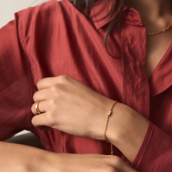 Duo Stone Chain Bracelet | 18ct Gold Plated/Cubic Zirconia Bracelets Missoma 