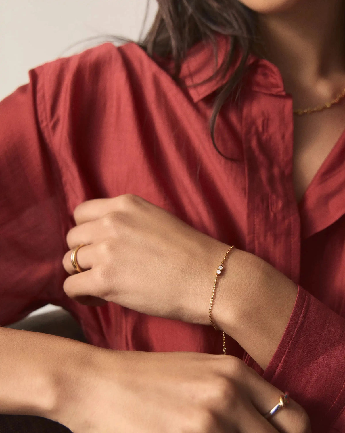 Duo Stone Chain Bracelet | 18ct Gold Plated/Cubic Zirconia Bracelets Missoma 