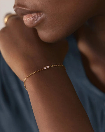 Duo Stone Chain Bracelet | 18ct Gold Plated/Cubic Zirconia Bracelets Missoma 