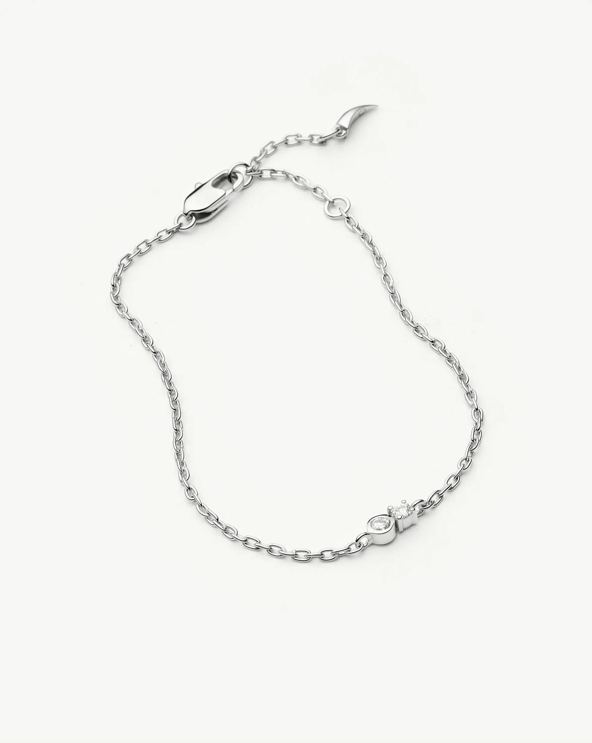 Duo Stone Chain Bracelet | Silver Plated/Cubic Zirconia Bracelets Missoma 