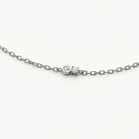 Duo Stone Chain Bracelet | Silver Plated/Cubic Zirconia Bracelets Missoma 