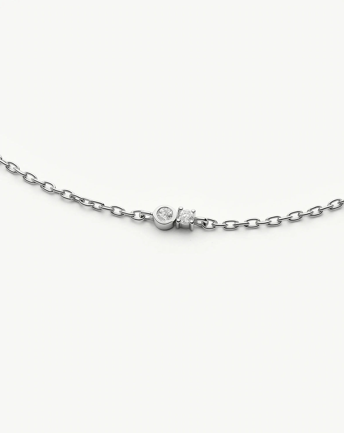 Duo Stone Chain Bracelet | Silver Plated/Cubic Zirconia Bracelets Missoma 
