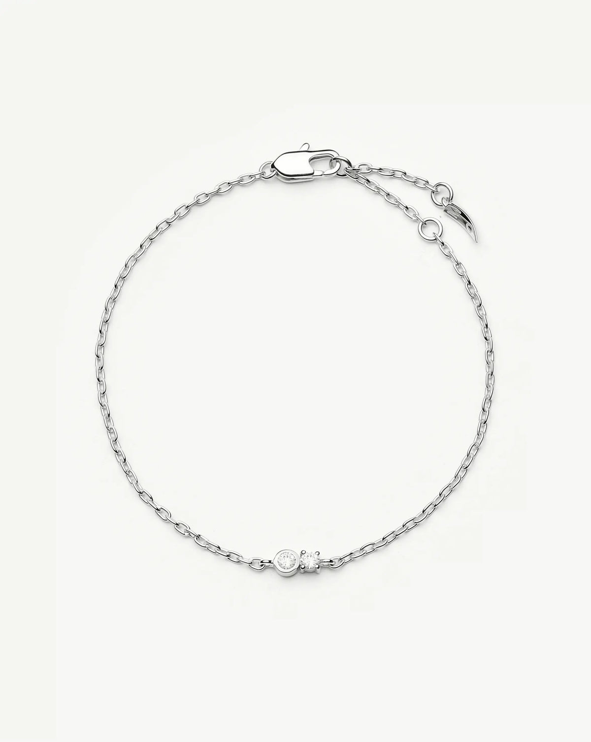 Duo Stone Chain Bracelet | Silver Plated/Cubic Zirconia Bracelets Missoma 