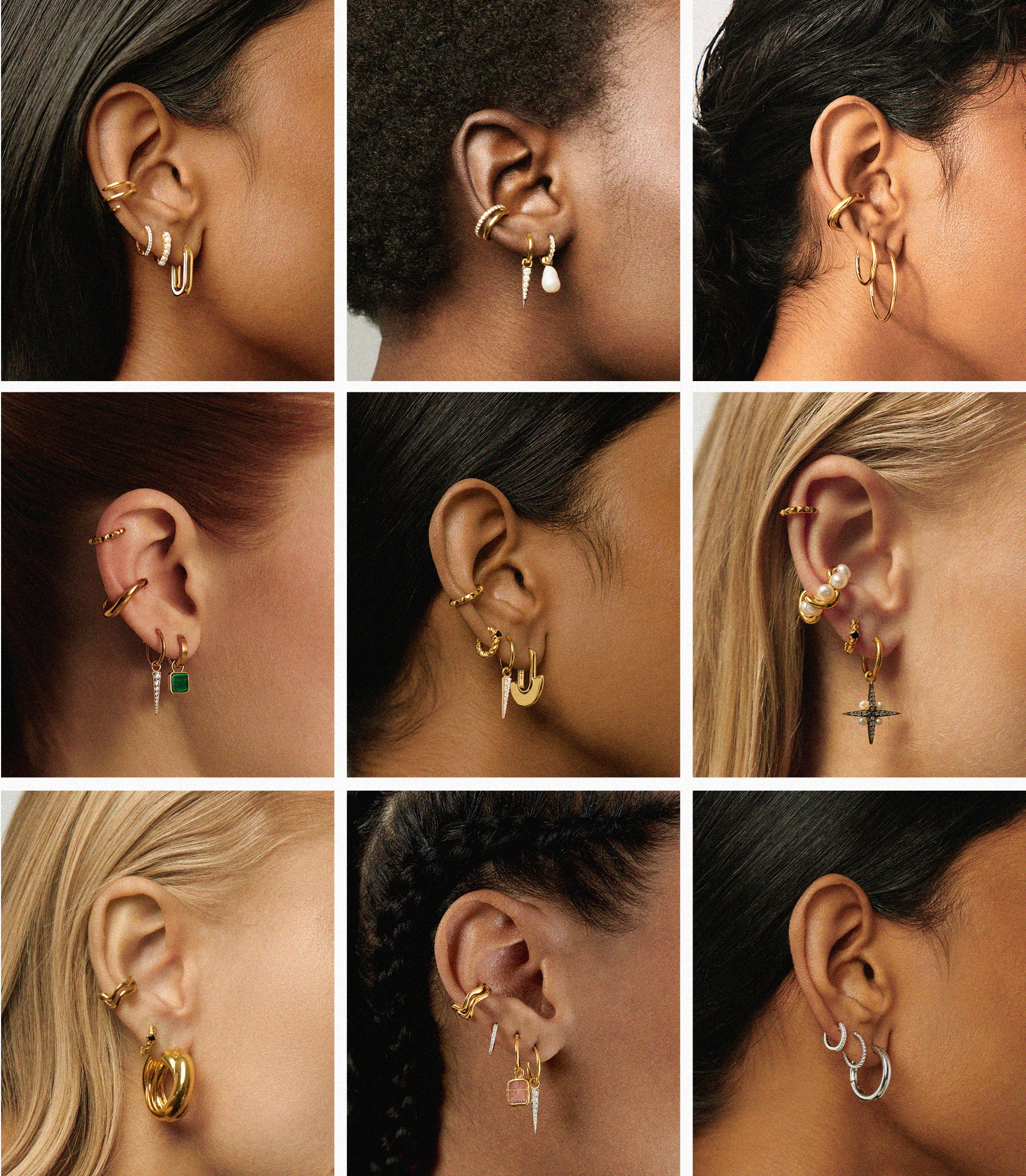 Buy Arzonai Needle Luxury Trendy Minimalist Dainty Tiny Ear Cuff Piercing  Studs Earrings for Women & Girls (Gold) at Amazon.in