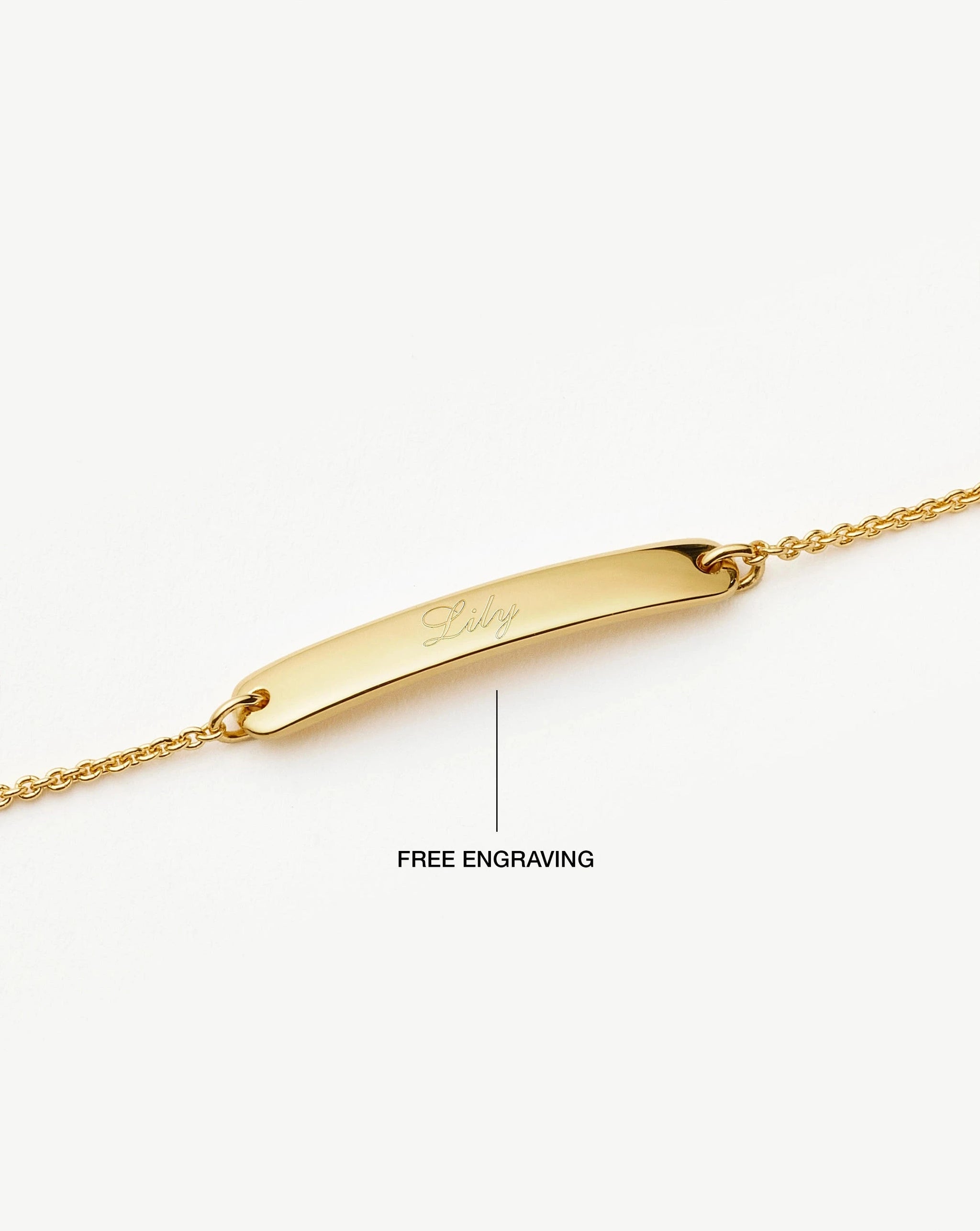 Engravable Bar Chain Bracelet | 18ct Gold Vermeil Bracelets Missoma 