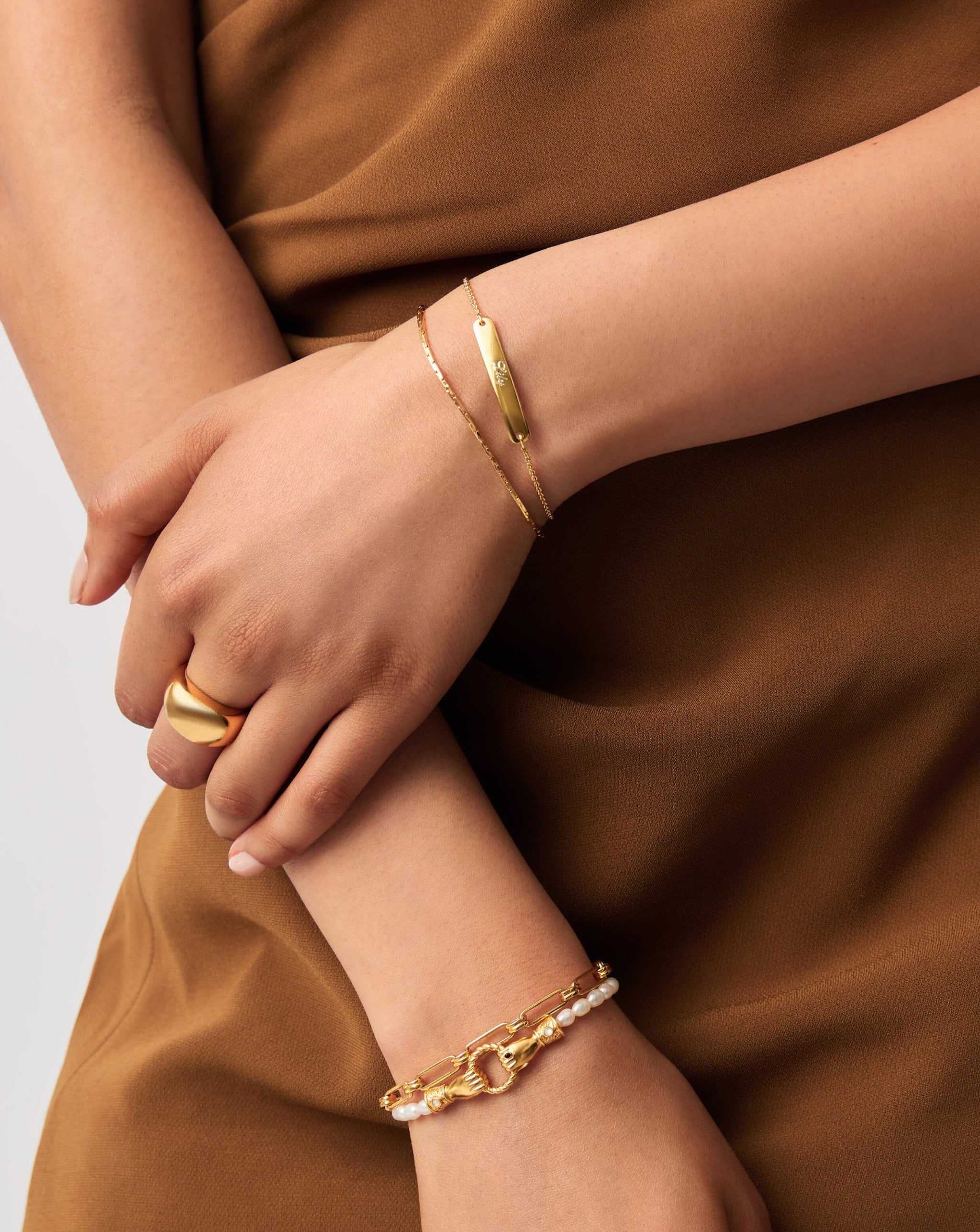 Engravable Bar Chain Bracelet | 18ct Gold Vermeil Bracelets Missoma 