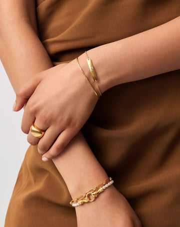 Engravable Bar Chain Bracelet | 18ct Gold Vermeil Bracelets Missoma 