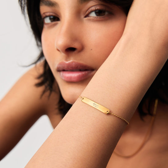 Engravable Bar Chain Bracelet | 18ct Gold Vermeil Bracelets Missoma 