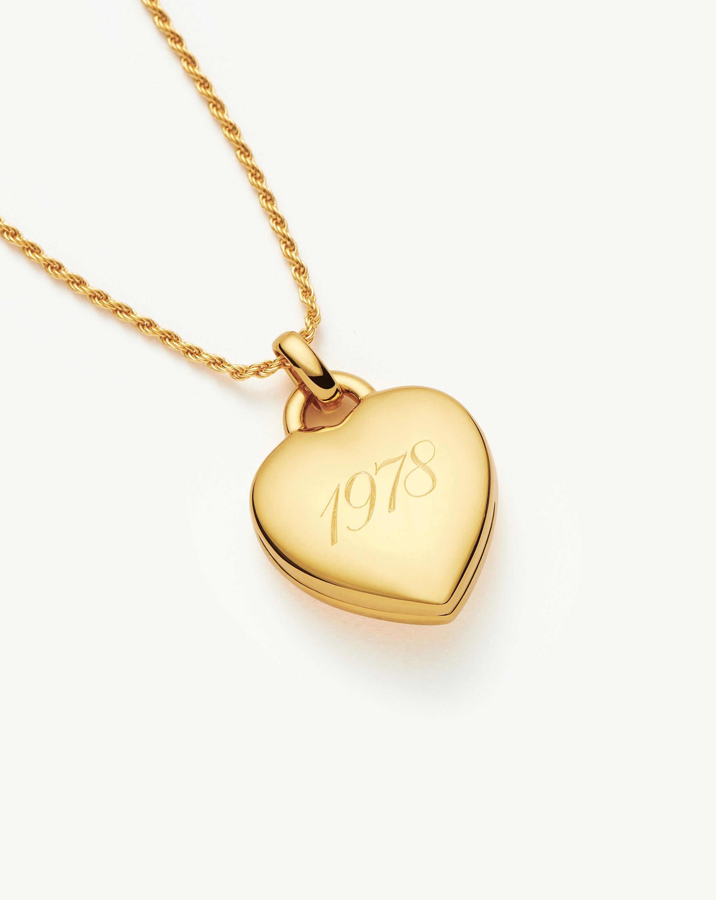 Engravable Heart Ridge Locket Pendant Necklace | 18ct Gold Plated Vermeil/Rainbow Moonstone Necklaces Missoma 