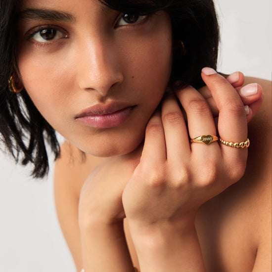 Engravable Heart Signet Ring | 18ct Gold Vermeil Rings Missoma 
