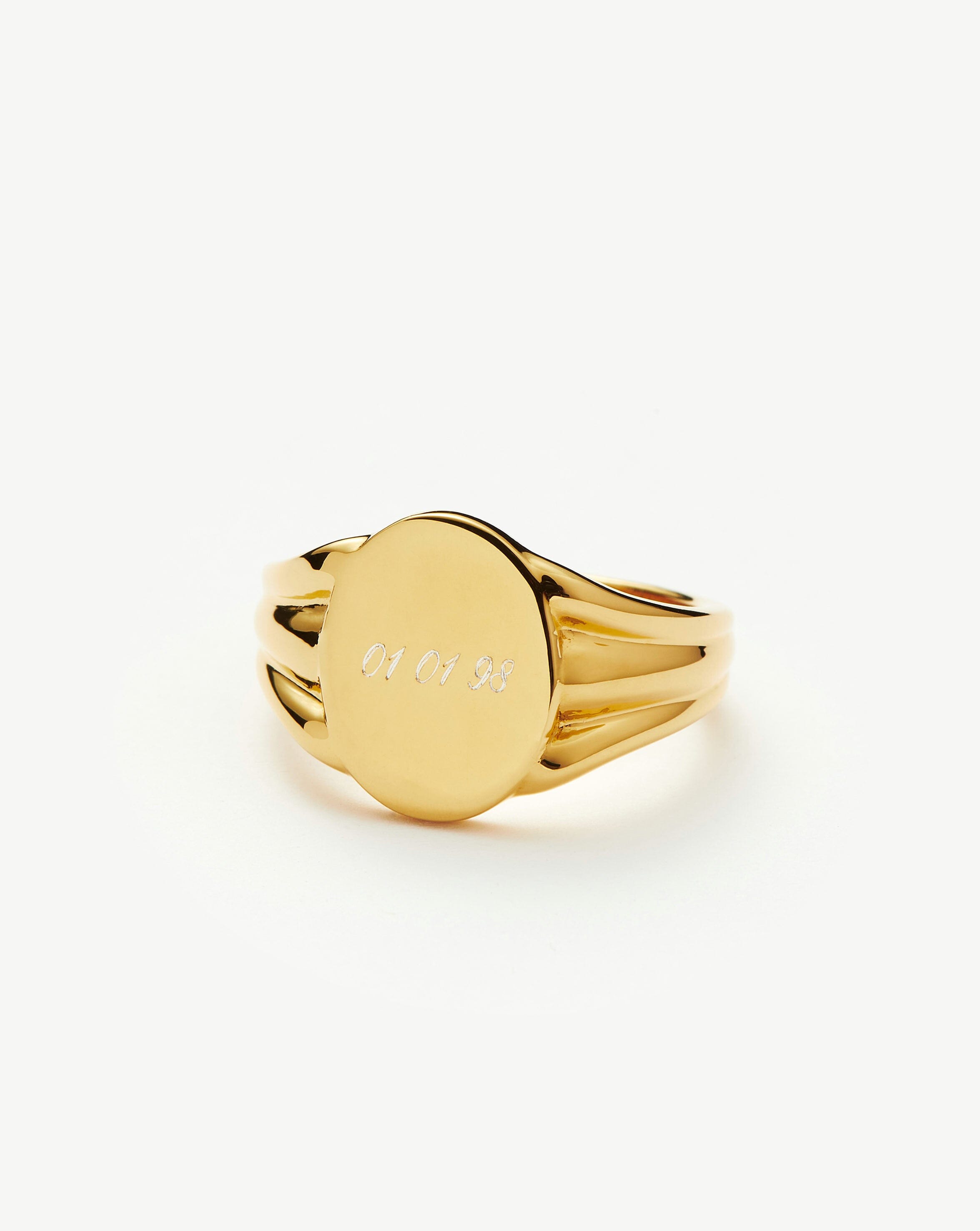 Engravable Oval Signet Ring | 18ct Gold Plated Vermeil Rings Missoma 