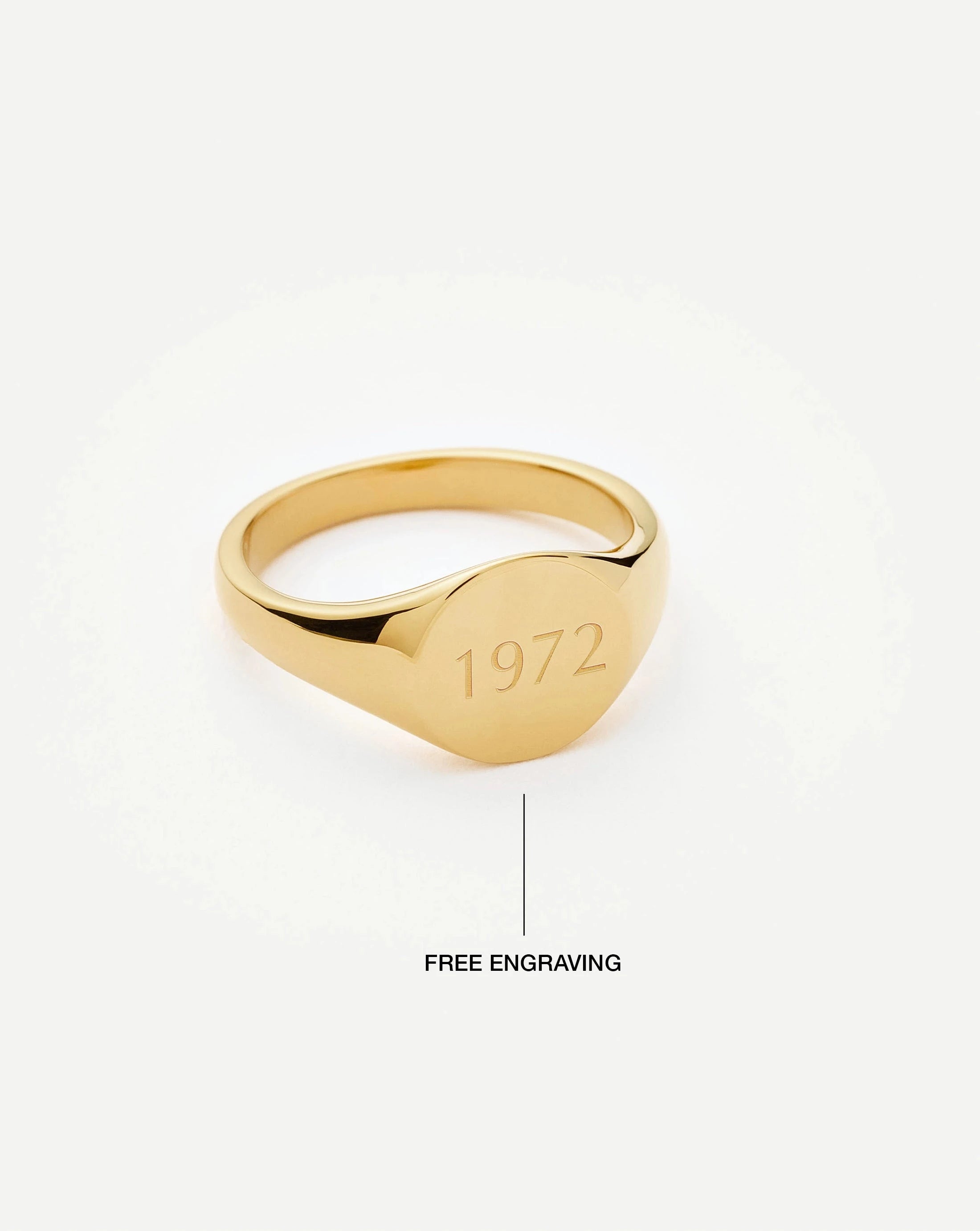 Engravable Round Signet Ring | 18ct Gold Vermeil Rings Missoma 