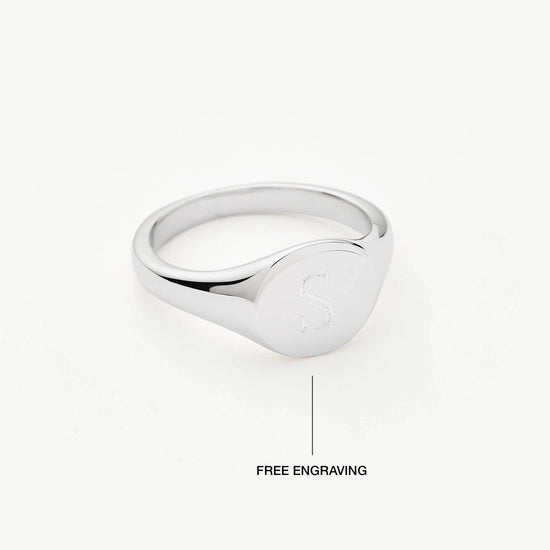 Engravable Round Signet Ring | Sterling Silver Rings Missoma 