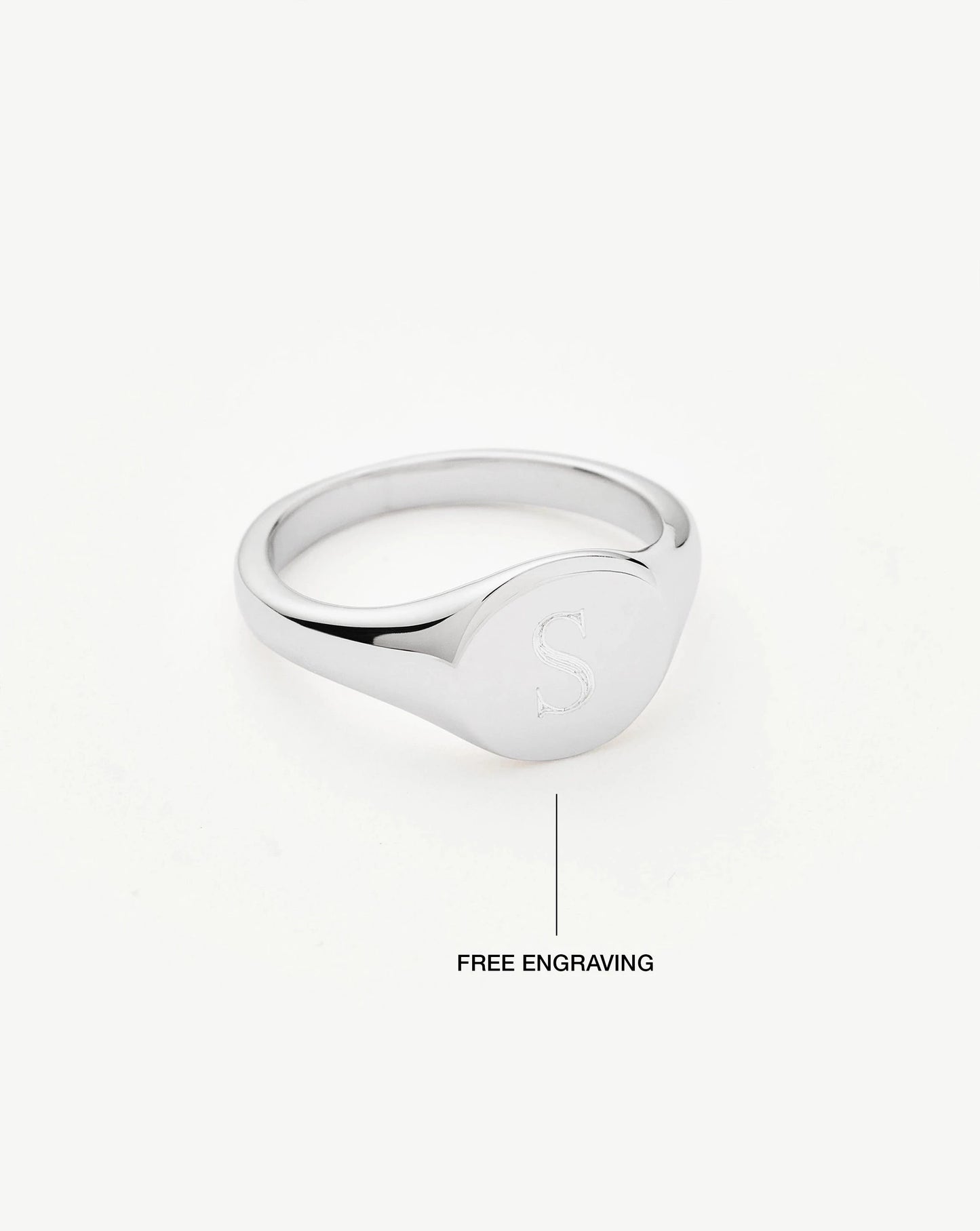 Engravable Round Signet Ring | Sterling Silver Rings Missoma 